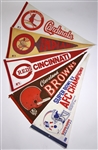 1970's-90's Baseball Football Basketball Hockey Full Size Pennant Collection - Lot of 97