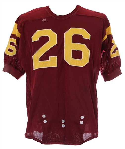 1960s circa #26 Maroon Durene Game Worn Football Jersey (MEARS LOA)