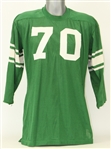 1960s circa Green Durene #70 Game Worn LaSalle Products Football Jersey (MEARS LOA)