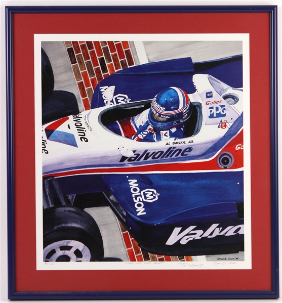 1993 Al Unser Jr. "Three Feet Over Glory" 22" x 24" Framed Lithograph