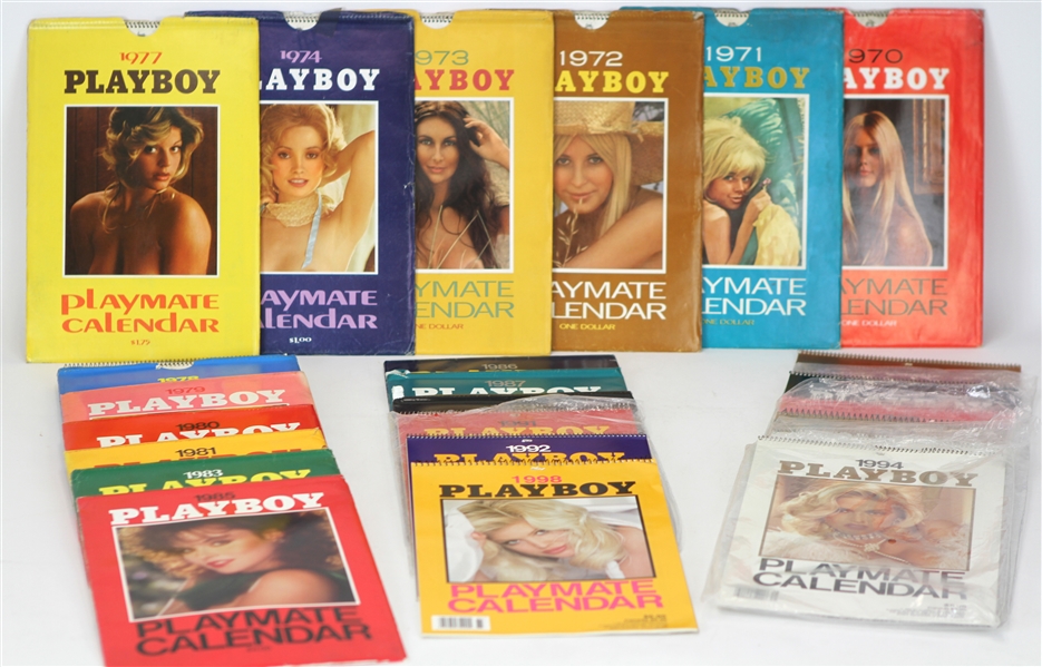 1965-98 Playboy Playmate Calendar Collection - Lot of 32