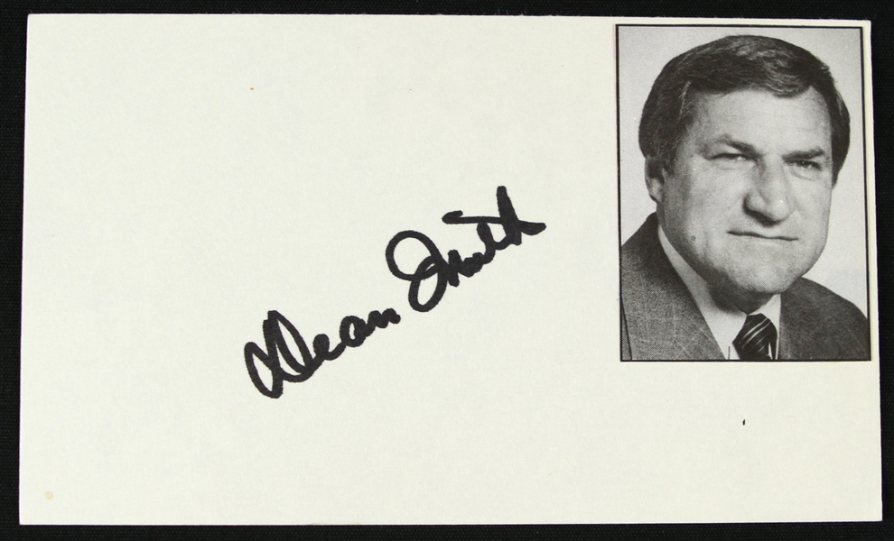 1980s Dean Smith North Carolian Tar Heels Signed 3" x 5" Index Card (JSA)