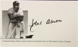 1993 Hank Aaron Milwaukee Braves Signed 22 x 27 Lithograph plus 24 x 30 Assembled Civil War & Presidents of the United States Jigsaw Puzzles (JSA) 