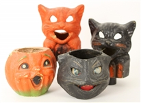 1940s circa Vintage Handcrafted Halloween Decorations - Lot of 4