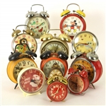 1940s-70s Alarm Clock Collection - Lot of 12 w/ Babe Ruth, Chairman Mao, Mickey Mouse & More