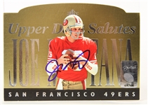 1995 Joe Montana 49ers/Chiefs Signed Upper Deck Salutes Trading Card (JSA) 8079/10000