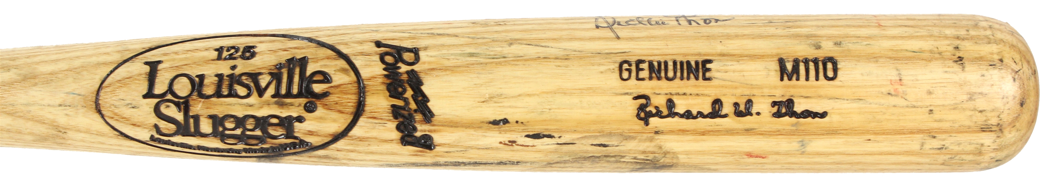 1990 Dickie Thon Philadelphia Phillies Signed Louisville Slugger Professional Model Game Used Bat (MEARS LOA)