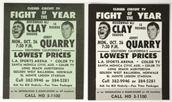 1972 Muhammad Ali vs. Jerry Quarry World Heavyweight Title Bout Closed Circuit TV Handbill - Lot of 2