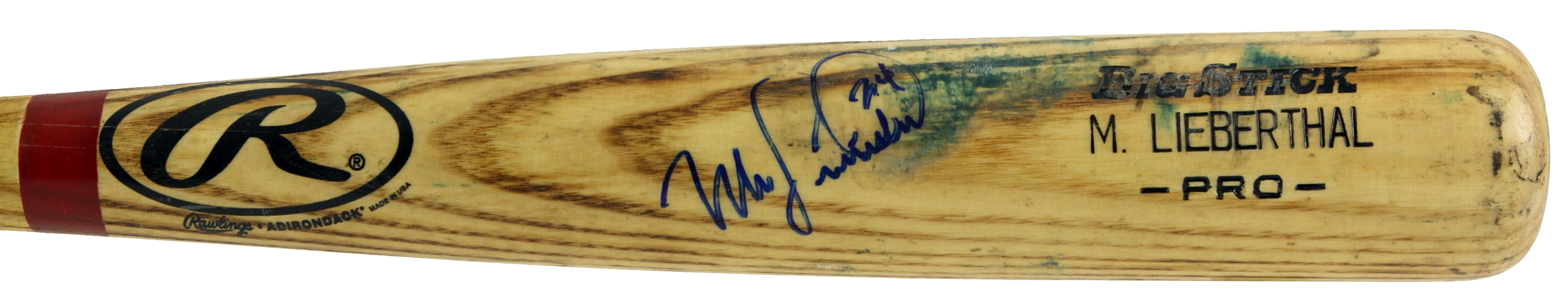 2006 Mike Lieberthal Philadelphia Phillies Signed Rawlings Adirondack Professional Model Game Used Bat (MEARS LOA/JSA)