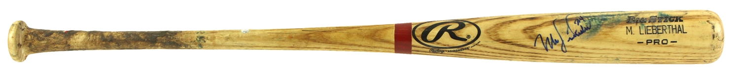 2006 Mike Lieberthal Philadelphia Phillies Signed Rawlings Adirondack Professional Model Game Used Bat (MEARS LOA/JSA)