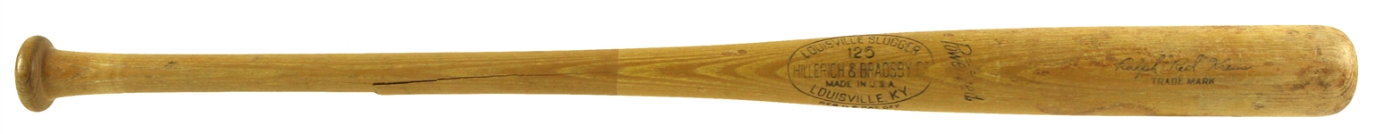 1950-60 Red Kress Post Career H&B Louisville Slugger Professional Model Bat (MEARS LOA)