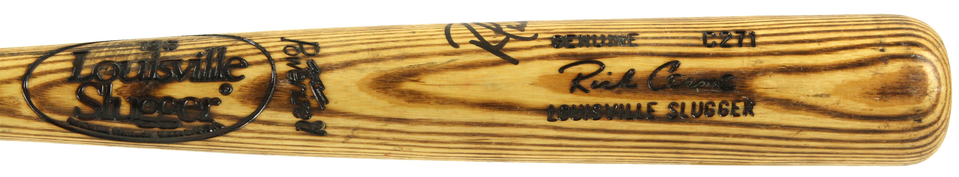 1985 Rick Cerone Atlanta Braves Signed Louisville Slugger Professional Model Game Used Bat (MEARS LOA/JSA)