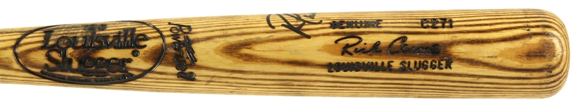 1985 Rick Cerone Atlanta Braves Signed Louisville Slugger Professional Model Game Used Bat (MEARS LOA/JSA)
