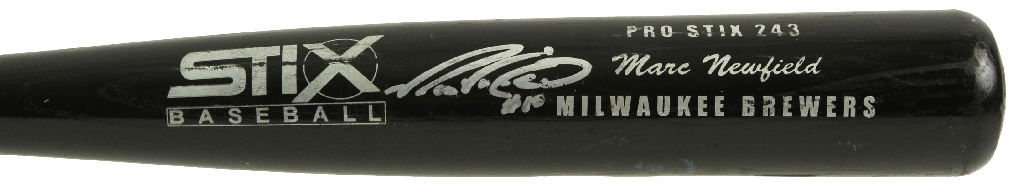 1996-98 Marc Newfield Milwaukee Brewers Signed Stix Professional Model Game Used Bat (MEARS LOA/JSA)