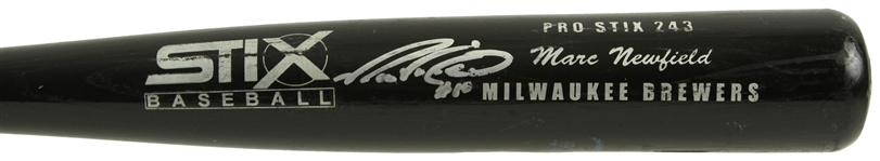 1996-98 Marc Newfield Milwaukee Brewers Signed Stix Professional Model Game Used Bat (MEARS LOA/JSA)