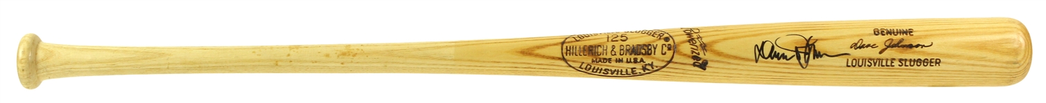 1973-75 Davey Johnson Atlanta Braves Signed H&B Louisville Slugger Professional Model Bat (MEARS LOA/JSA)