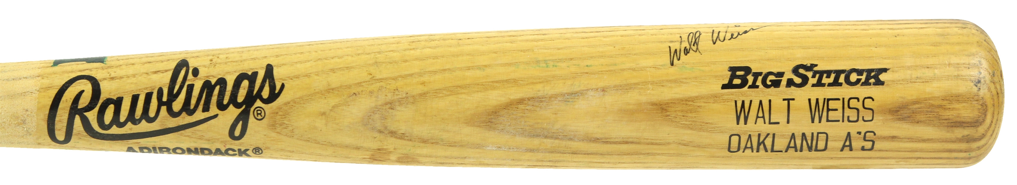 1990 Walt Weiss Oakland Athletics Signed Rawlings Adirondack Professional Model Game Used Bat (MEARS LOA)