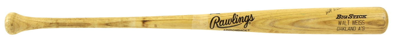 1990 Walt Weiss Oakland Athletics Signed Rawlings Adirondack Professional Model Game Used Bat (MEARS LOA)