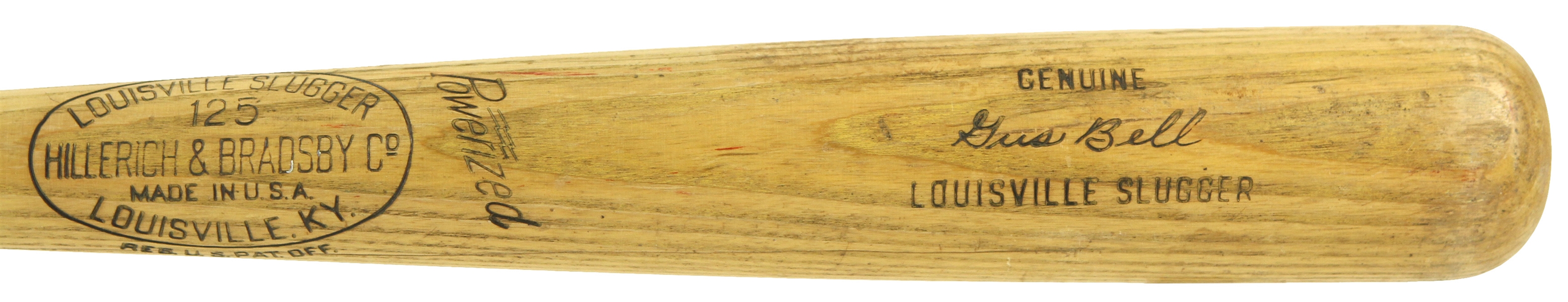 1950-60 Gus Bell Pirates/Reds H&B Louisville Slugger Professional Model Game Used Bat (MEARS LOA)
