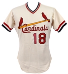 1981 Gene Tencae St. Louis Cardinals Game Worn Home Jersey (MEARS LOA)