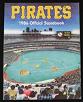 1986 (July 26) Pittsburgh Pirates San Francisco Giants Riverfront Stadium Scored Program & Ticket Stub (Steve Carltons Only Win as a Giant)