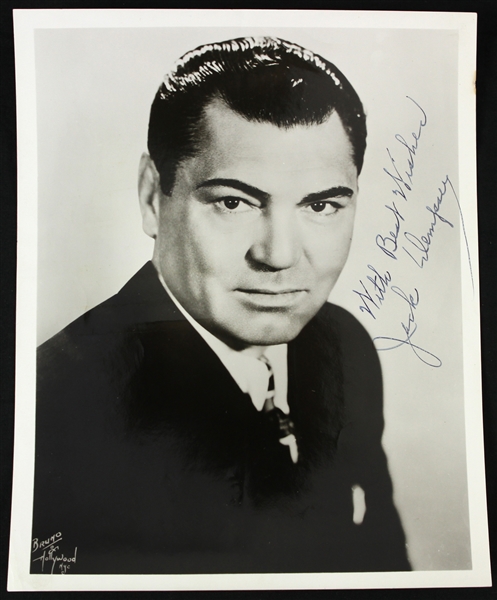 1930s Jack Dempsey World Heavyweight Champion Signed 8" x 10" Photo 