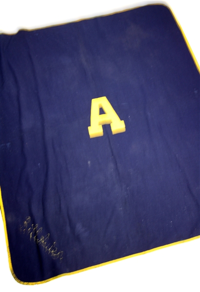 1950s circa Bill Auten 56" x 66" College Football Blanket 