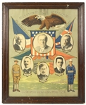 1880s-1940s Presidential Framed Print Collection - Lot of 5 w/ George Washington, Woodrow Wilson, Martin Van Buren, William Henry Harrison, John Tyler & More