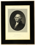 1880's-1940's Presidential Framed Print Collection - Lot of 5 w/ George Washington, Woodrow Wilson, Martin Van Buren, William Henry Harrison, John Tyler & More