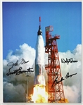 2002 John Glenn Scott Carpenter Wally Schirra Gordon Cooper Mercury Project Astronauts Signed 8.5" x 11" Photo (JSA)