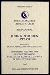 1997-98 John Wooden Outstanding College Basketball Player Award Ballot