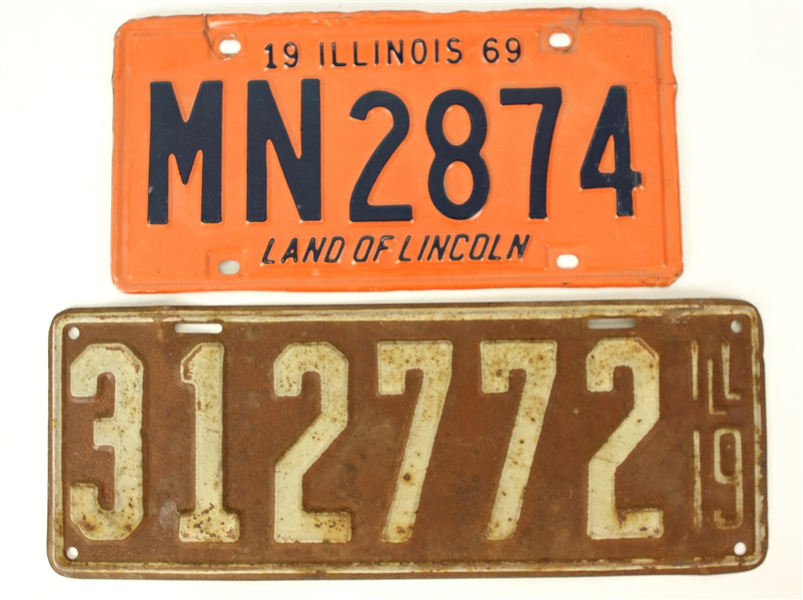 1919-69 Illinois License Plate Collection - Lot of 2