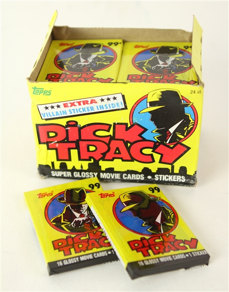 1990 Dick Tracy Trading Cards Wax Box w/ 24 Unopened Packs