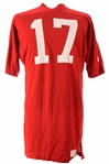 1960s Red Durene #17 Game Worn Russell Southern Football Jersey (MEARS LOA)