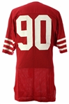 1980's Red Mesh #90 Game Worn Russell Athletic Football Jersey (MEARS LOA)