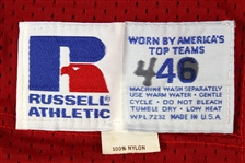 1980's Red Mesh #90 Game Worn Russell Athletic Football Jersey (MEARS LOA)