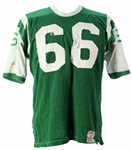 1960s Green Durene #66 Game Worn FabKnit Football Jersey (MEARS LOA)