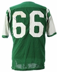 1960's Green Durene #66 Game Worn FabKnit Football Jersey (MEARS LOA)