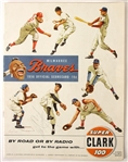 1956 (August 26) Milwaukee Braves Brooklyn Dodgers Milwaukee County Stadium Scored Hank Aaron HR Game Program Signed by Wes Covington