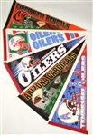1990's Massive NFL Football Full Size Pennant Collection - Lot of 107 w/ Tennessee Oilers & More