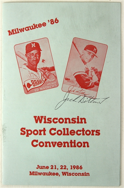 1986 Jack Dittmer Milwaukee Braves Signed Milwaukee 86 Wisconsin Sports Collectors Convention Program (JSA)