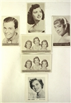 1950s Rock And Roll Exhibit/Promo Cards - Lot of 6 w/ Pat Boone, Kelly Smith, Ruth Brown, McGuire Sisters & Joni James