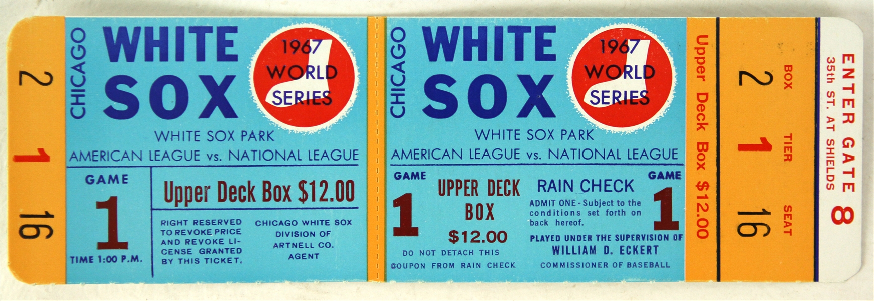1967 Chicago White Sox White Sox Park World Series Ghost Ticket