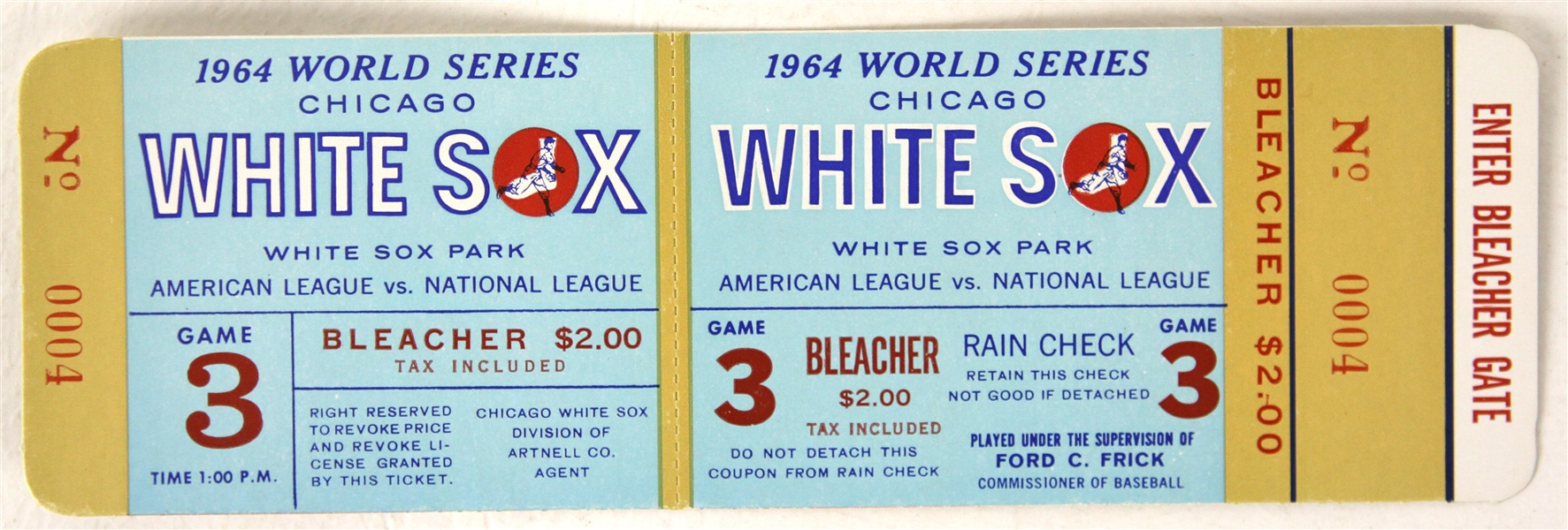 1964 Chicago White Sox White Sox Park World Series Ghost Ticket