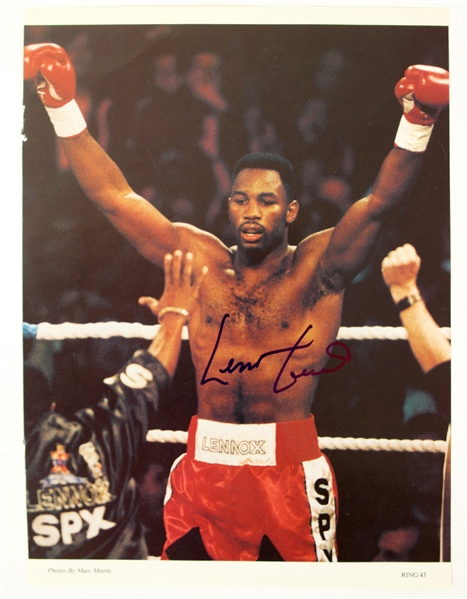 1990s Lennox Lewis World Heavyweight Champion Signed Ring Magazine Page (JSA)