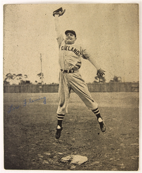 1941-47 circa Les Fleming Cleveland Indians 5.5" x 6.75" Photo