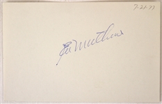 1977 Eddie Mathews Milwaukee Braves Signed 3.5" x 5.5" Index Card (JSA)