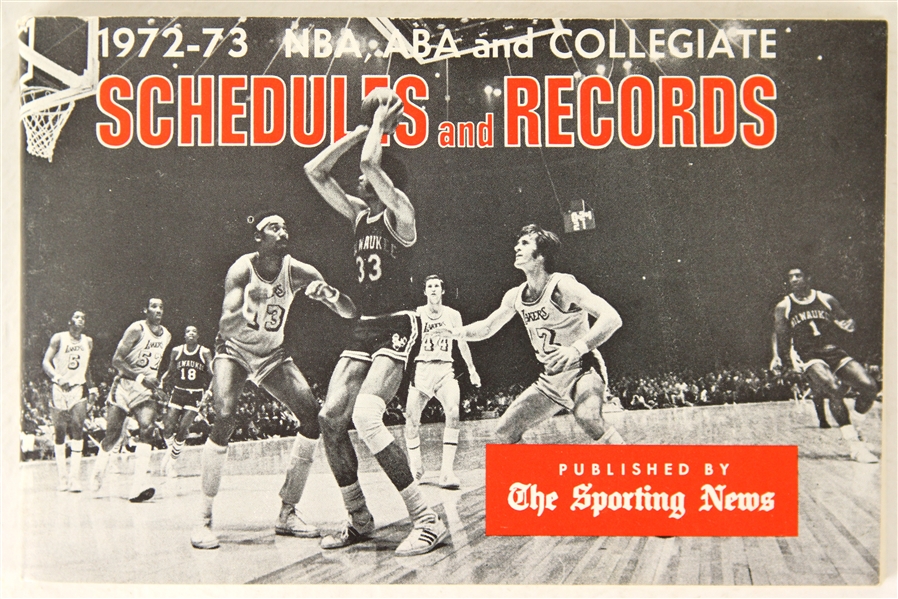 1972-73 Sporting News NBA ABA & Collegiate Schedules and Results Booklet