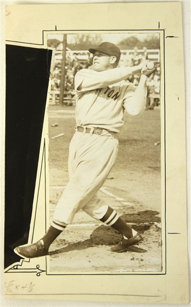1940 Jimmie Foxx Boston Red Sox 5" x 8.5" Photo 