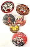 1980s-90s Michael Jordan Chicago Bulls World Champions North Carolina Tar Heels Final Four Pinback Button Collection - Lot of 6